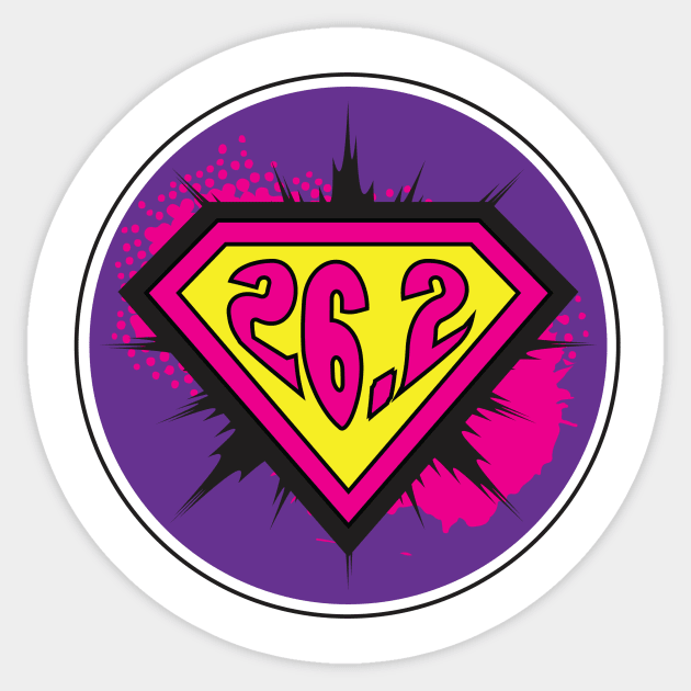 26.2 miles / Marathon Super-hero Sticker by Pavement Party